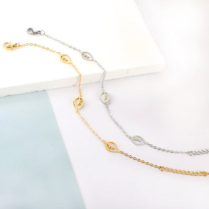 2 Leaves Hollow+A White Shell Leaves Accessories Bracelet