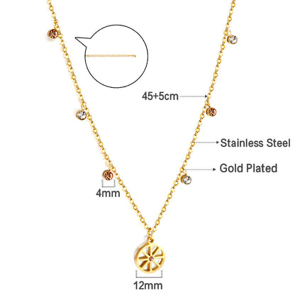 New 3 Champagne Diamonds+3 White Diamonds+Wheel Bone With Champagne Colored Diamond Necklace