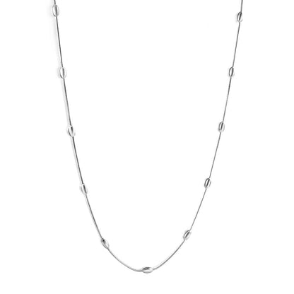New Stainless Steel Fashion 11 Oval Steel Beads Necklace
