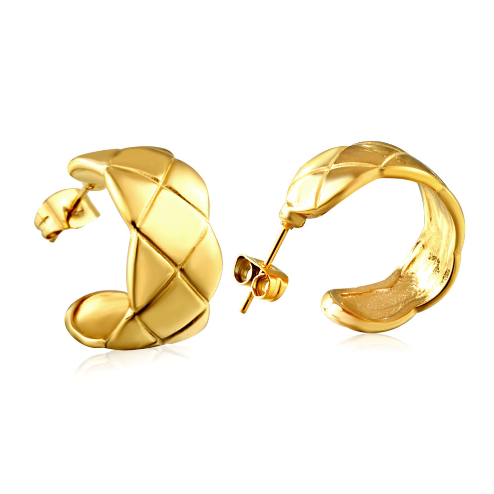 New Exquisite Fashion Open Half Round C Hoop Earrings