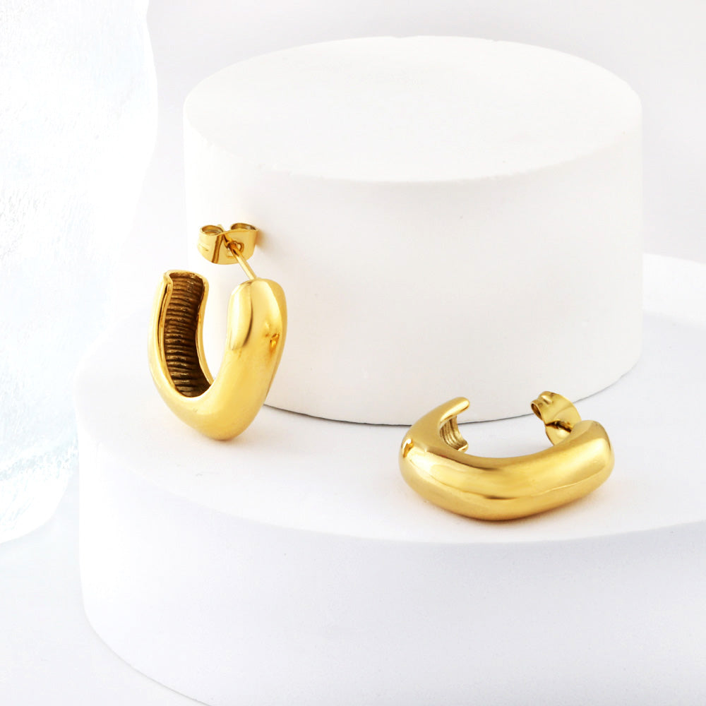 New Exquisite Fashion Open Square C Hoop Earrings