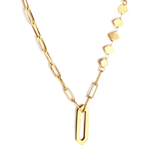 New Rhombus Cutout Accessories + 5 Square Accessories Necklace