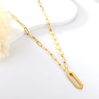 New Rhombus Cutout Accessories + 5 Square Accessories Necklace