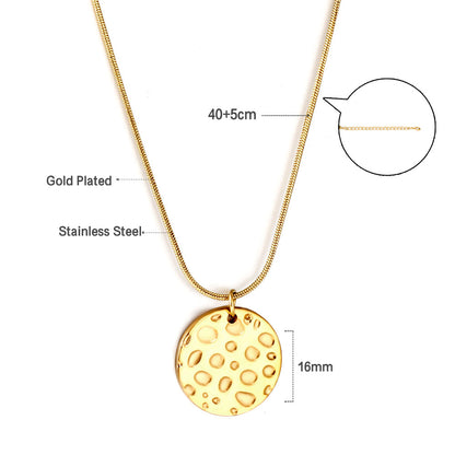 2023 New Round Pie Bump Pendant Necklace