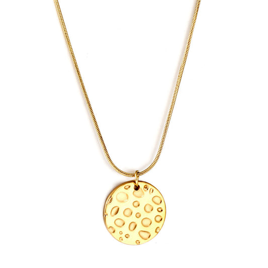 2023 New Round Pie Bump Pendant Necklace