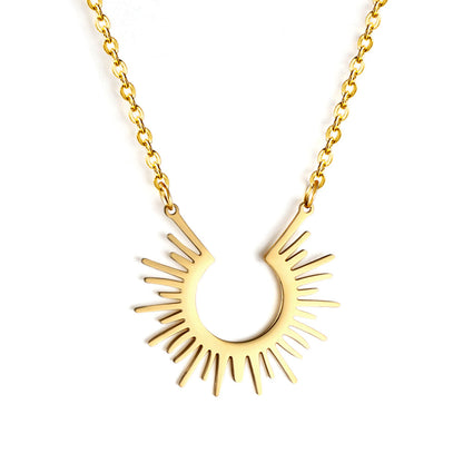Irregular half-loop pendant necklace