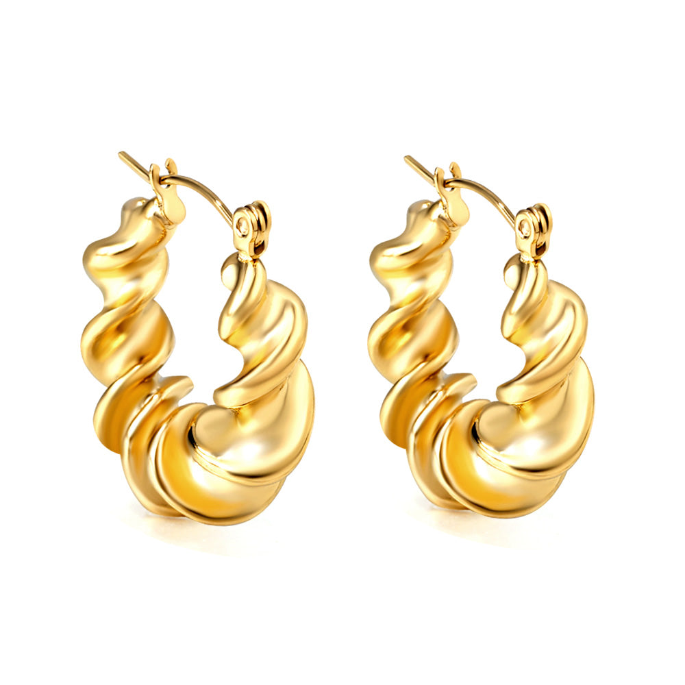Open half-round earring clasp 8.5*24mm