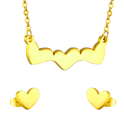 Gold Cut Heart Glossy Set