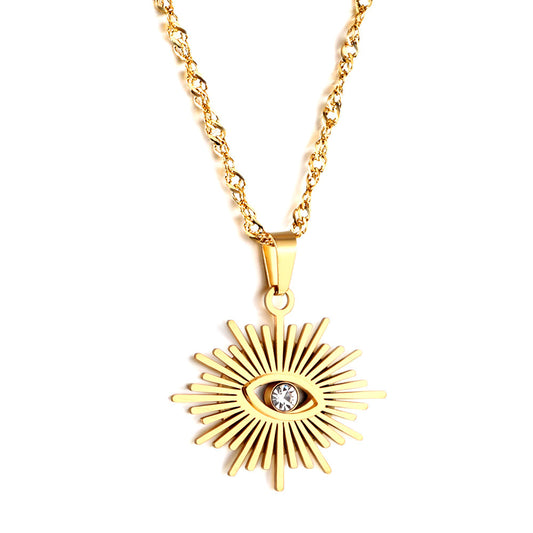 Irregularly shaped eye pendant necklace