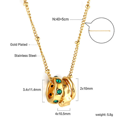 Wholesale Three irregular circles pendant necklace