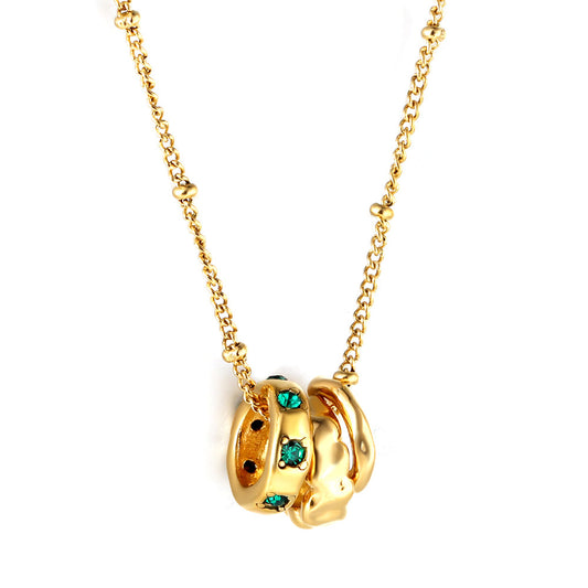 Wholesale Three irregular circles pendant necklace