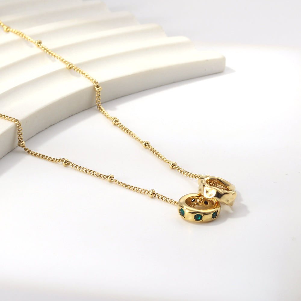 Wholesale Three irregular circles pendant necklace