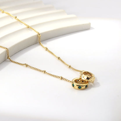Wholesale Three irregular circles pendant necklace