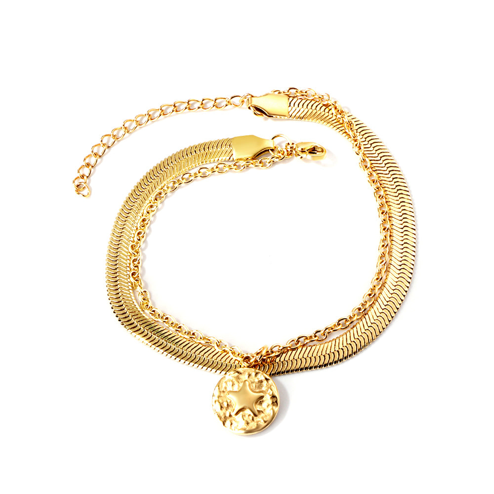 Round accessory with star pattern + matching chain double hand chain 1 ...