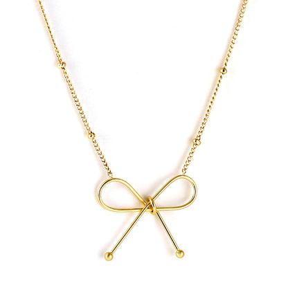 Wholesale 18K gold-plated bow pendant necklace