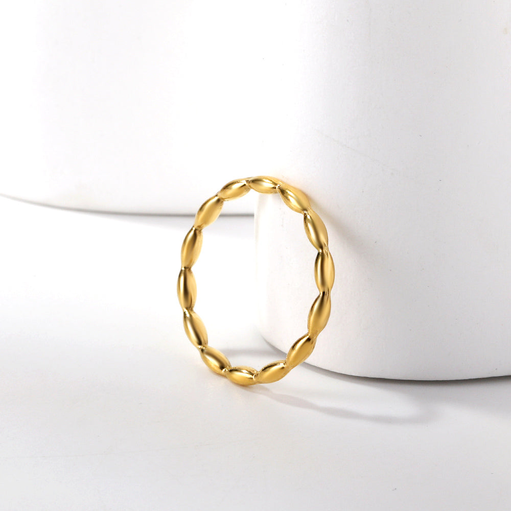 New oil pressure stainless steel bamboo ring for women stainless steel jewelry factory
