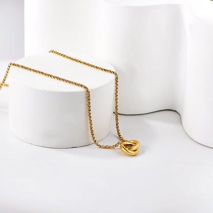 Wholesale Double circle pendant necklace 40+5m