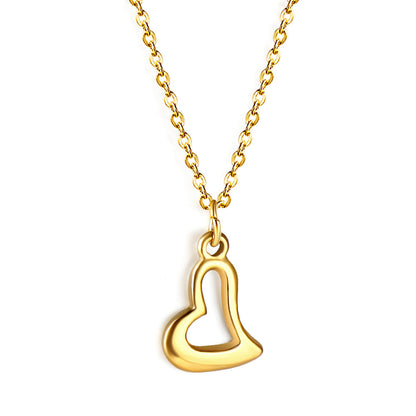 Wholesale Crooked Heart Circle Pendant Necklace 40+5cm