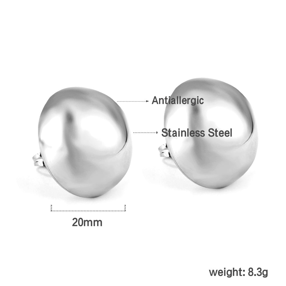 20mm half steel bead earrings