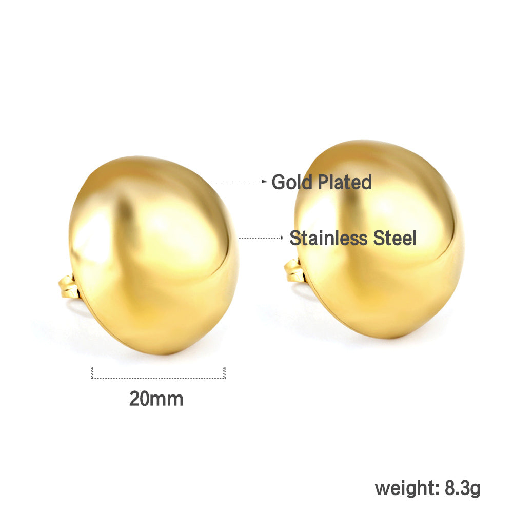 20mm half steel bead earrings