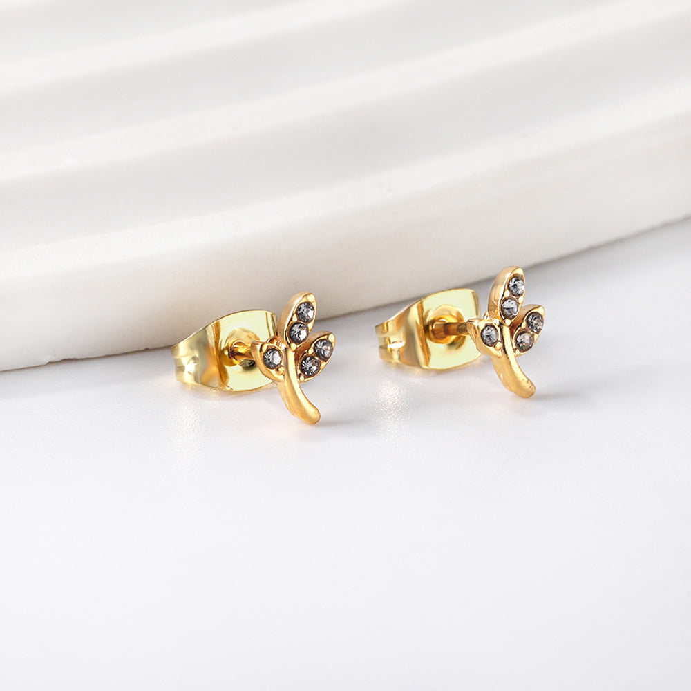 Golden Leaf cut earrings with diamonds