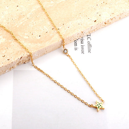 Star Mixed Color Accessories Enamel Girls With Diamond Enamel Girls Kids Jewelry Necklace