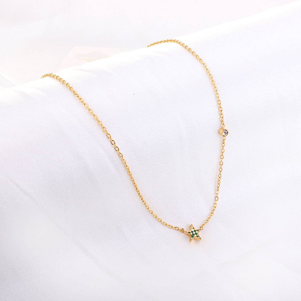 Star Mixed Color Accessories Enamel Girls With Diamond Enamel Girls Kids Jewelry Necklace
