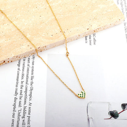 Heart-shaped Mixed Color Accessories Enamel Girls Kids Jewelry With Diamond Necklace