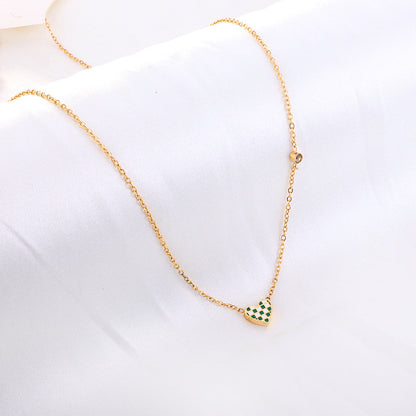 Heart-shaped Mixed Color Accessories Enamel Girls Kids Jewelry With Diamond Necklace