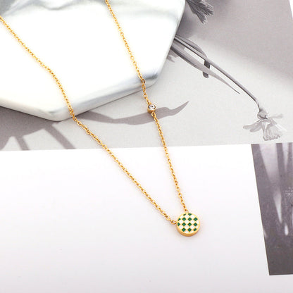Round Mixed Color Accessories Enamel Girls Kids Jewelry With Diamond Necklace
