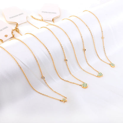 Star Mixed Color Accessories Enamel Girls With Diamond Enamel Girls Kids Jewelry Necklace