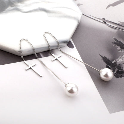 Hypoallergenic Girls Fashion Cut Stud Earrings with White Pearls