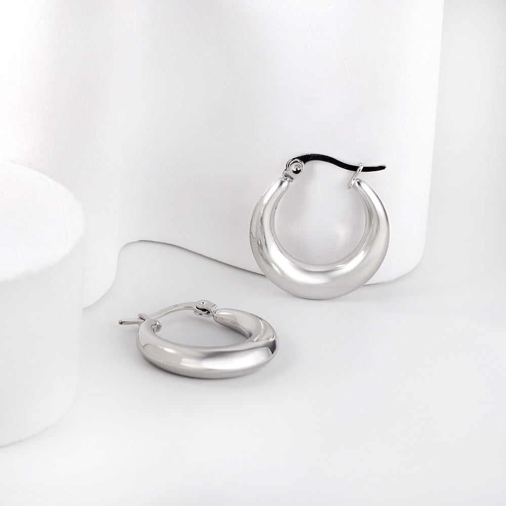 Minimalist Stainless Steel Round Large Stud Earrings