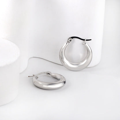 Minimalist Stainless Steel Round Large Stud Earrings