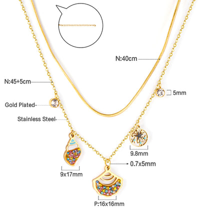 Seaside Glamour: Stainless Steel Jewelry Embracing Shell & Star Pearl Charms