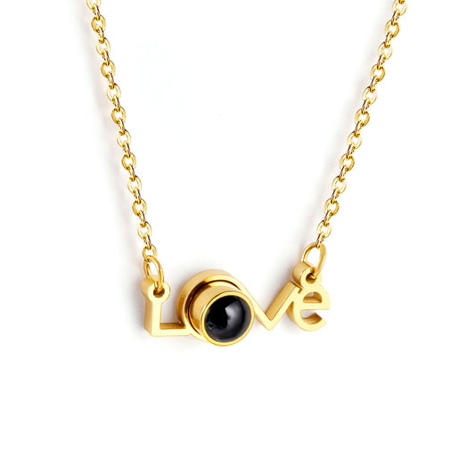 Love Letter Pendant Necklace with Black O