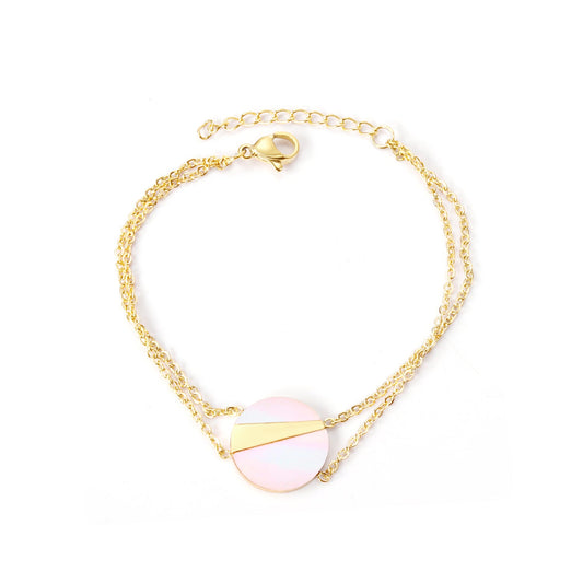 14K Gold & Steel Accessory Soft Bracelet 17+3cm