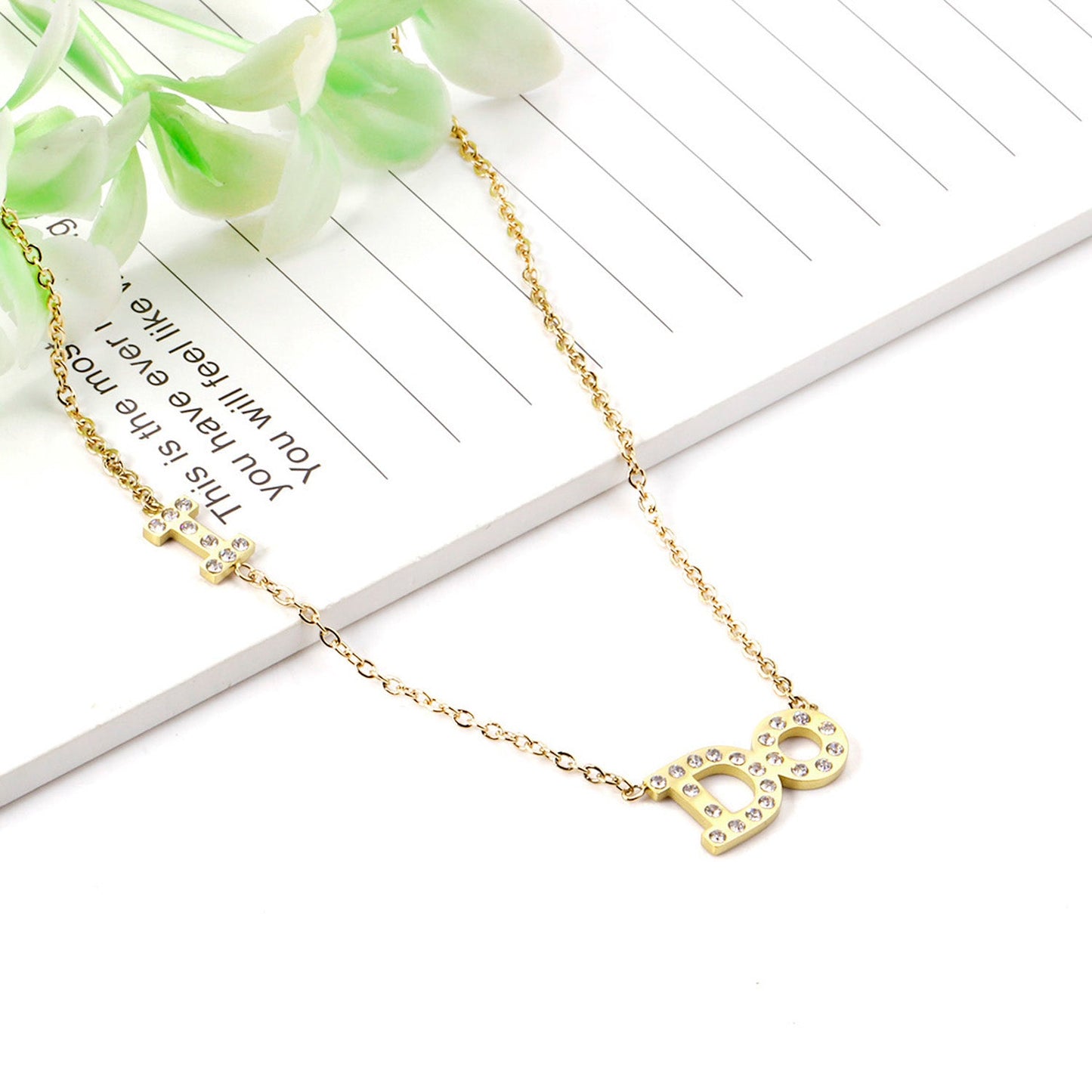 I DO Sticky Diamond Necklace Gold 14K