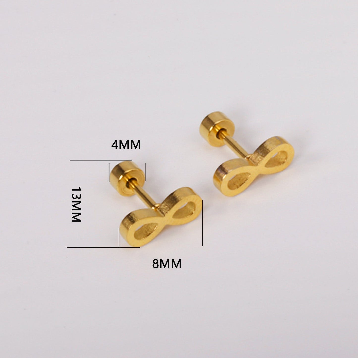 12 pairs Steel/Gold Frosted Screw In Stud Earrings without Diamonds