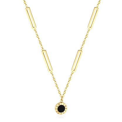 Black Shell Pendant Necklace 45+5cm