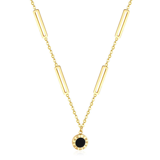 Black Shell Pendant Necklace 45+5cm