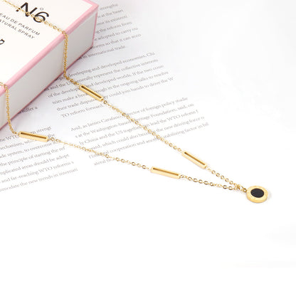 Black Shell Pendant Necklace 45+5cm
