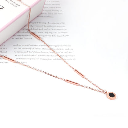 Black Shell Pendant Necklace 45+5cm