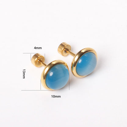 12 pairs 10mm/8mm Steel/Gold Mixed Screw Earrings