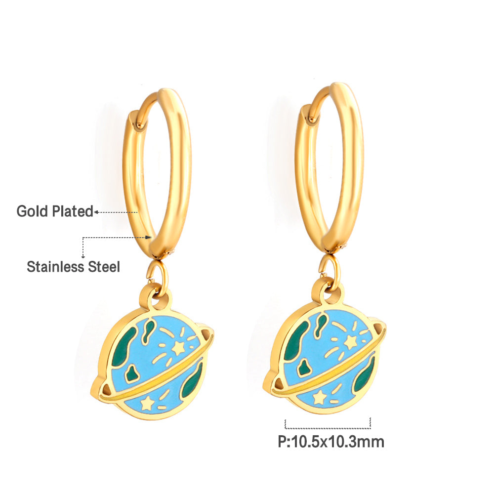 Anti-allergy 18k Gold-plated Planet Earrings