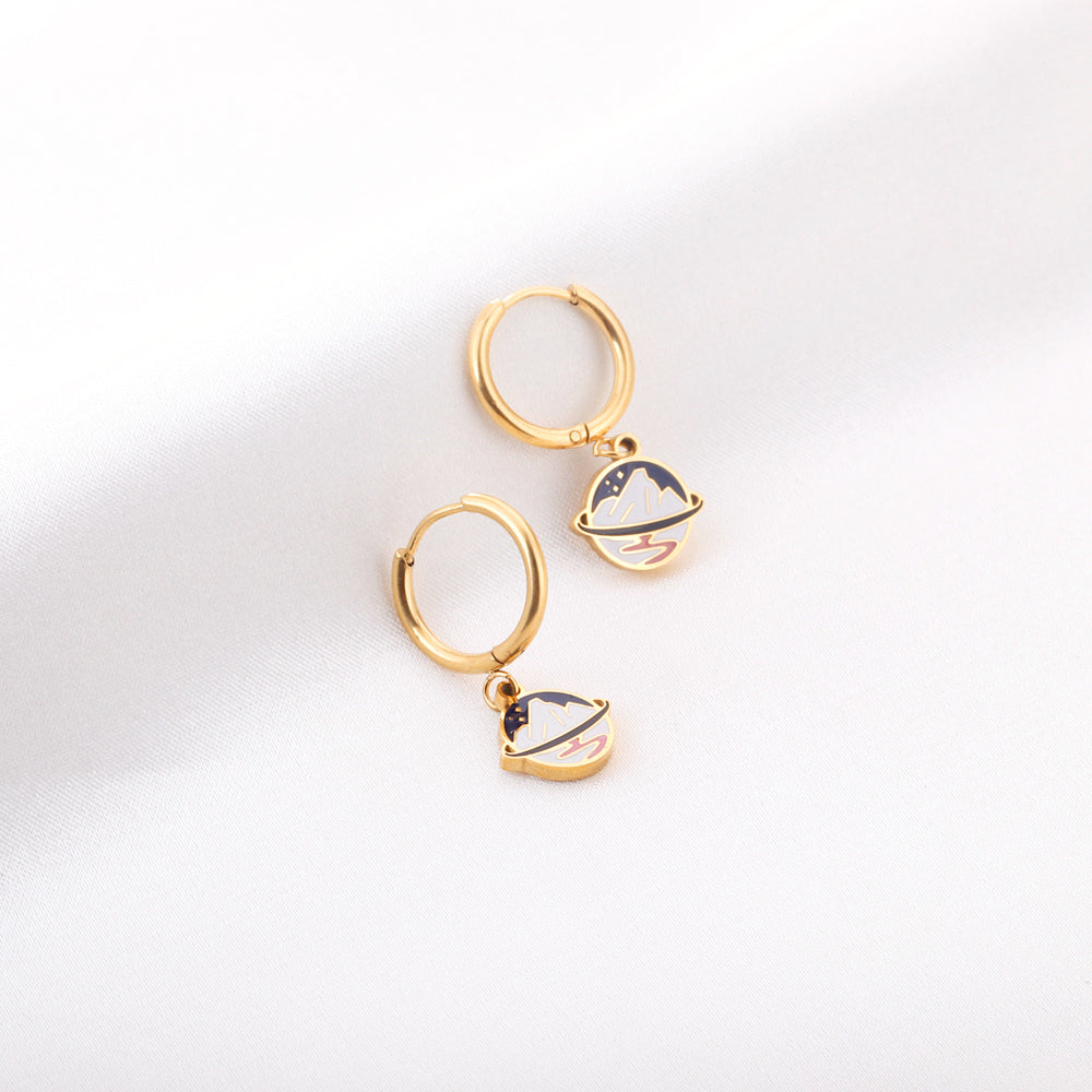 18k Gold-plated Mountains Pattern Earrings