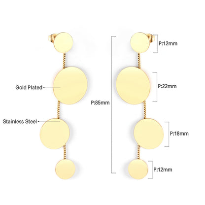 12+22+18+12mm round glossy earrings