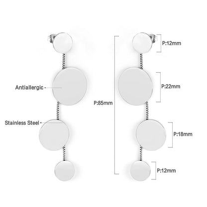 12+22+18+12mm round glossy earrings