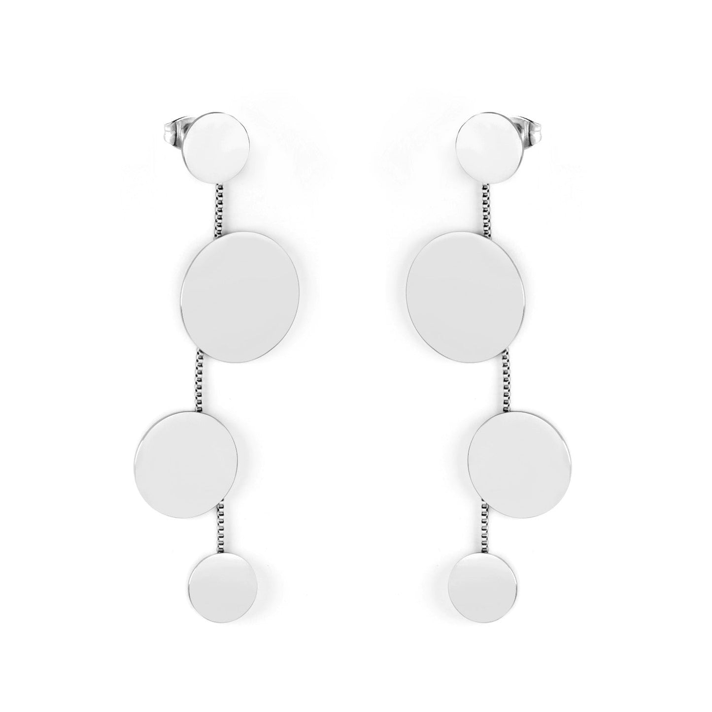 12+22+18+12mm round glossy earrings