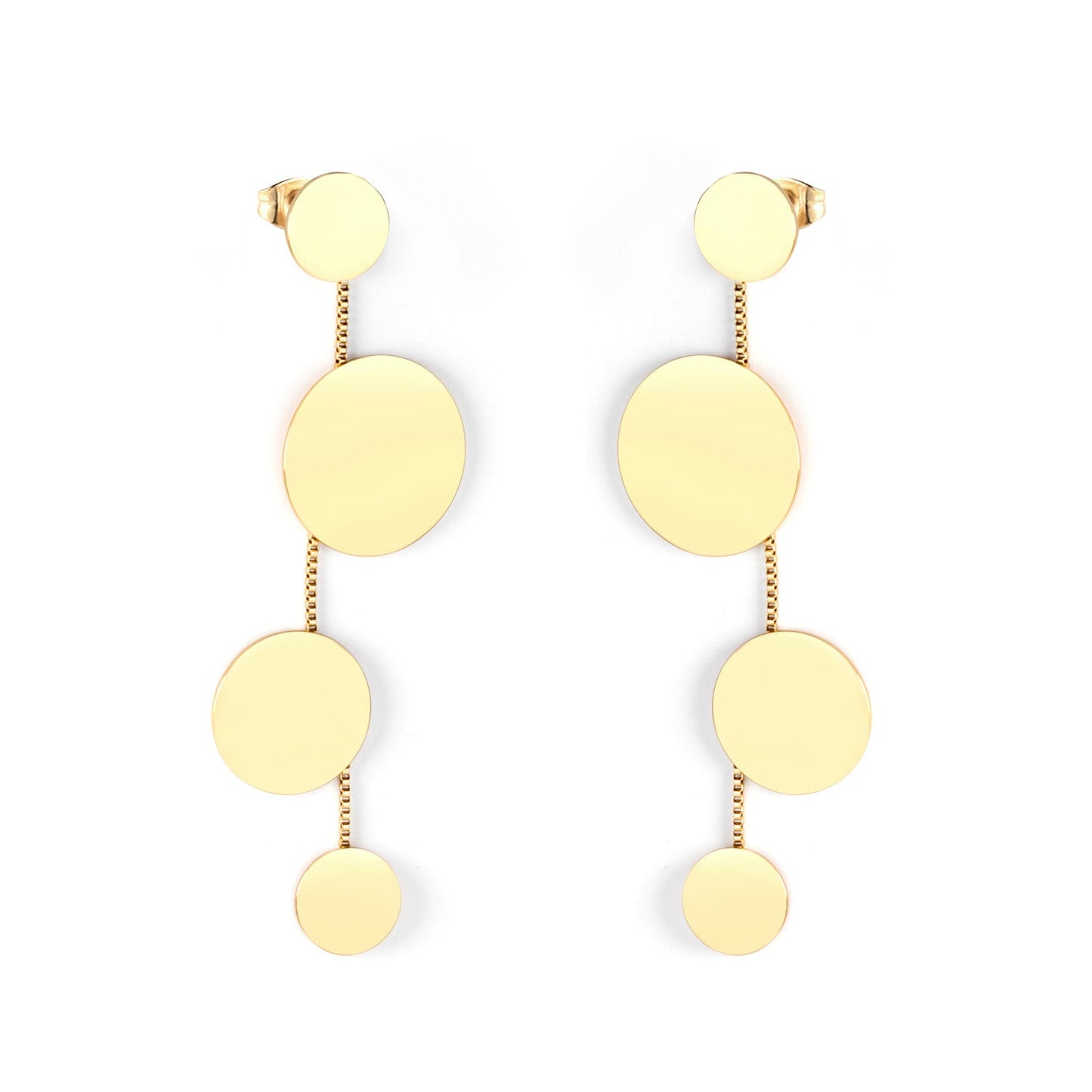 12+22+18+12mm round glossy earrings